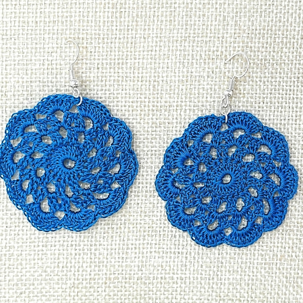 Handmade crochet mandala earrings